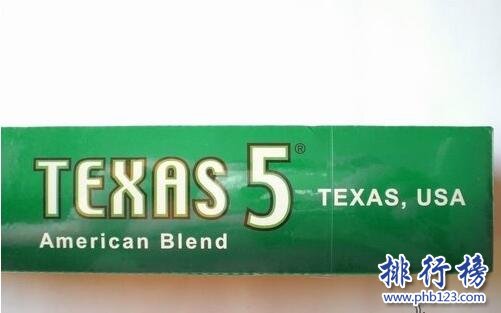 TEXAS5(德州5号)价格表图,香港德州5号香烟价格排行榜(1种)