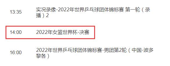 中国女篮2022世界杯决赛比赛时间 10月1日中国vs美国女篮直播时间