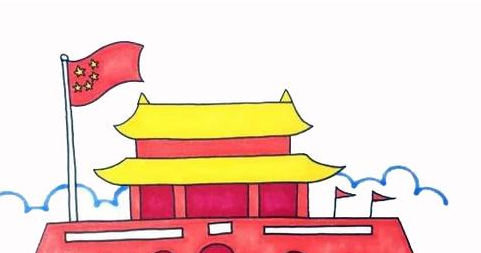 北京代表性建筑简笔画图片
